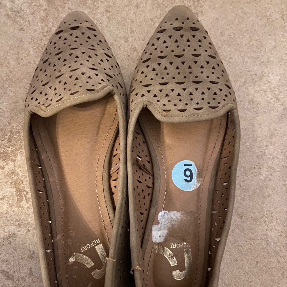 Beige flats